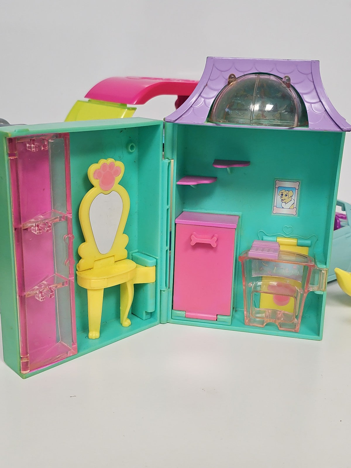 Vintage Polly Pocket Happenin Pet Salon ancien coffret rétro collection années 9