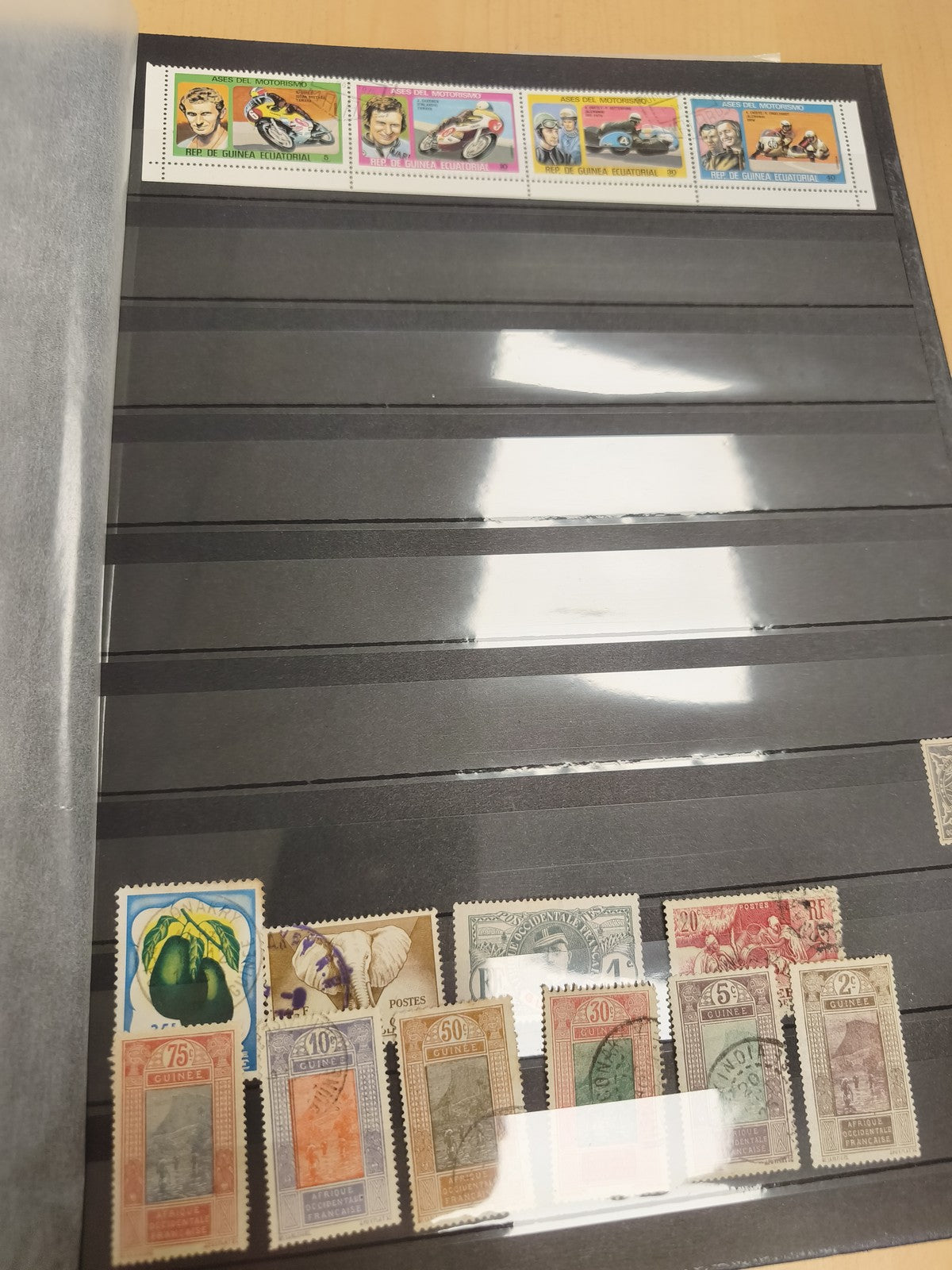 Lot timbres Afrique anciennes colonies et Guinée équatoriale moto