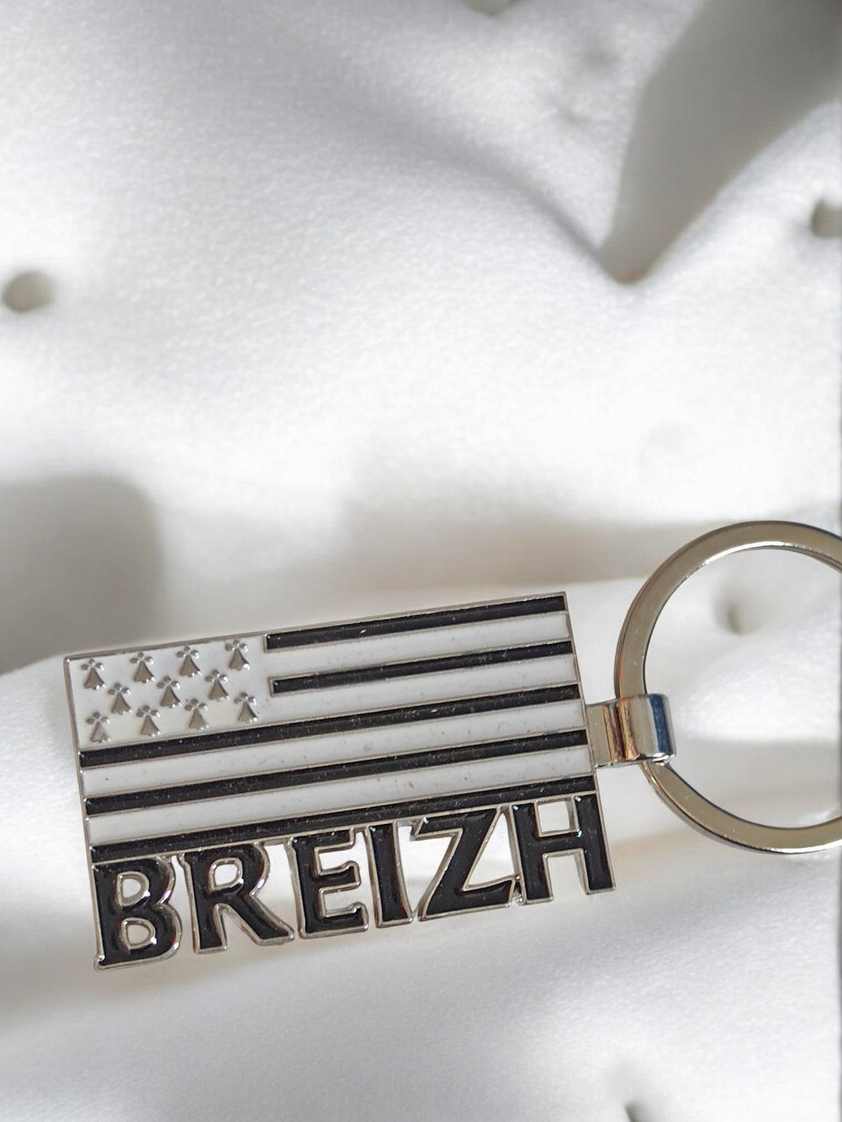 Porte-clés vintage Breizh drapeau Bretagne ancien publicitaire rétro collection