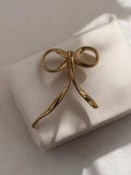 Pendentif nœud doré rétro vintage, bijou fantaisie ancien original