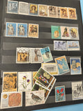 Lot anciens timbres oblitérés Grèce philatélie collection thématique illustrés