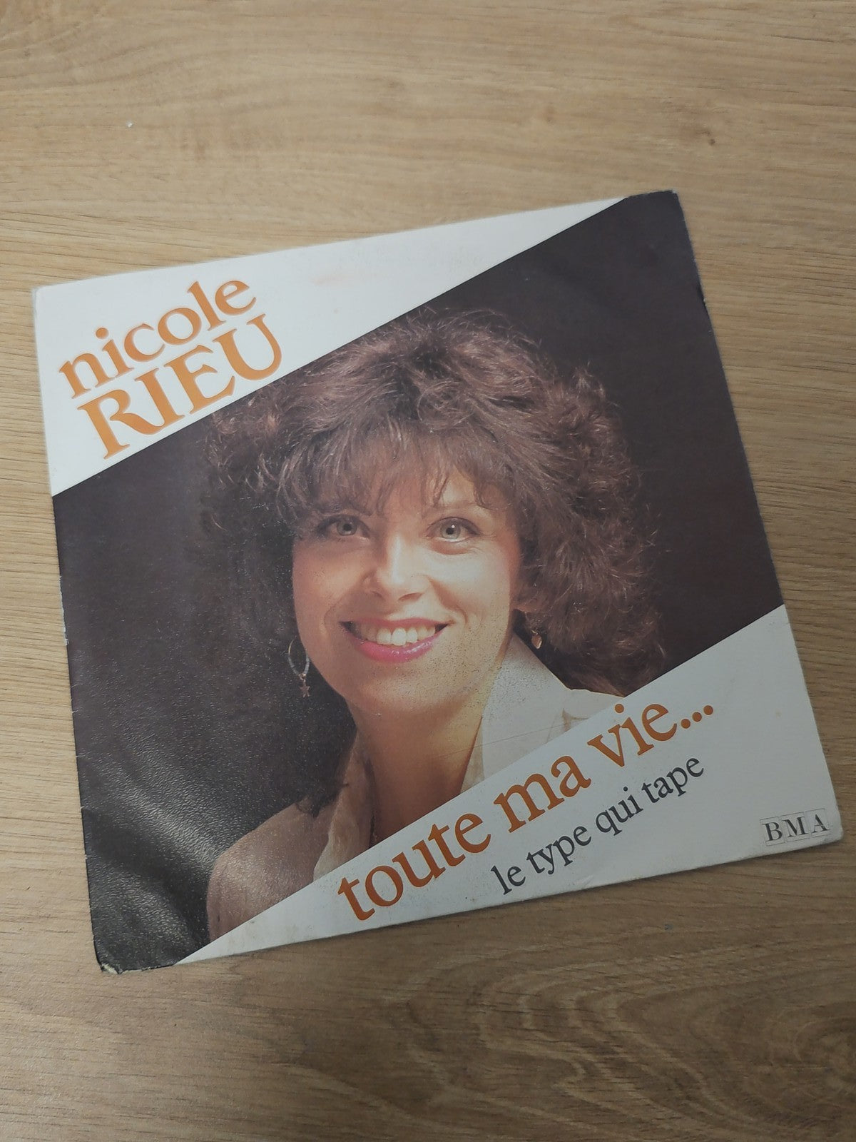 Vinyle 45 tours ancien Nicole Rieu rétro, disque collection musique vintage Fran