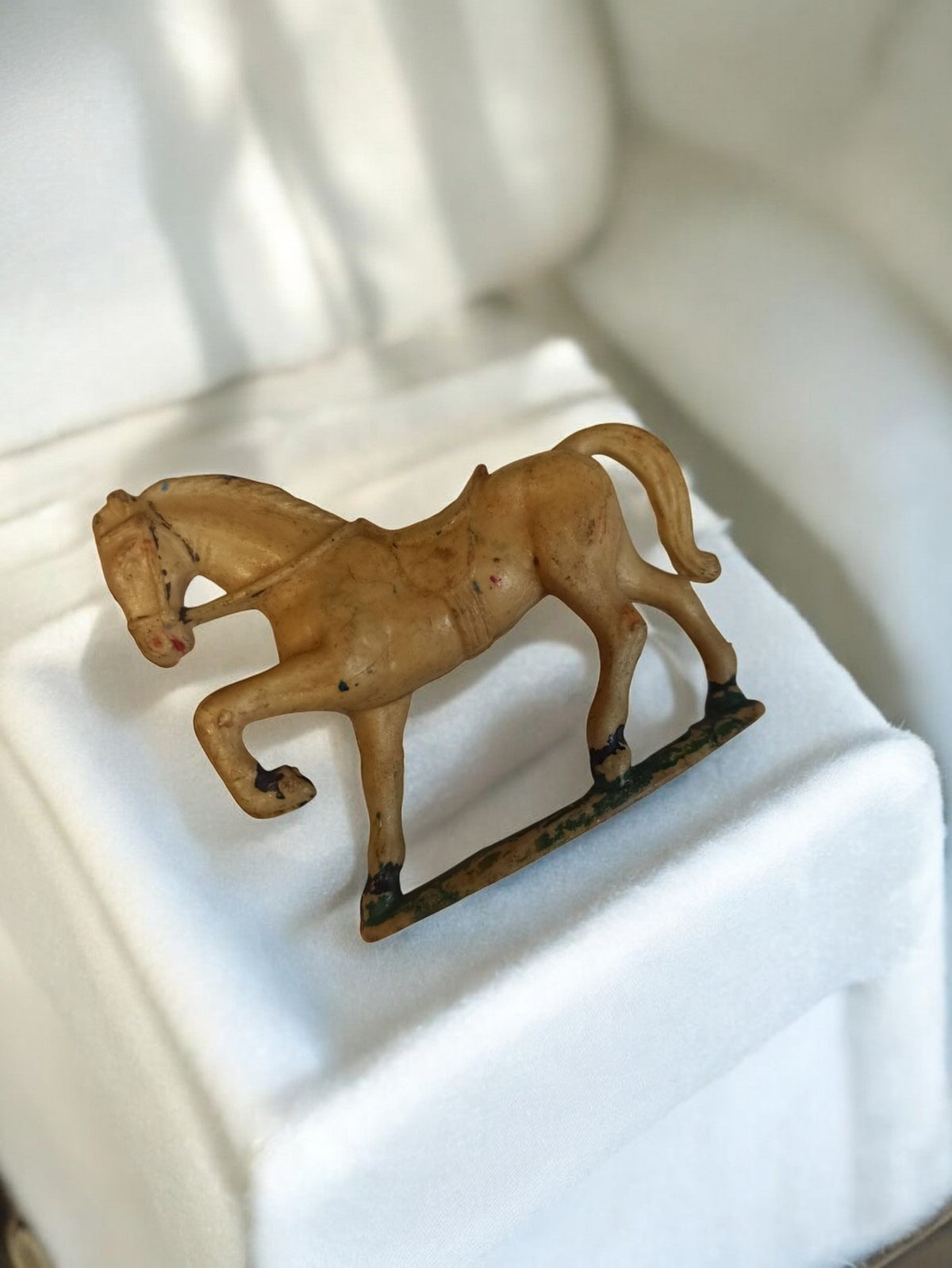 Figurine cheval ancien Starlux vintage, statuette rétro décorative