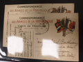 Carte postale militaire Armées de la République, drapeaux alliés, franchise, phi