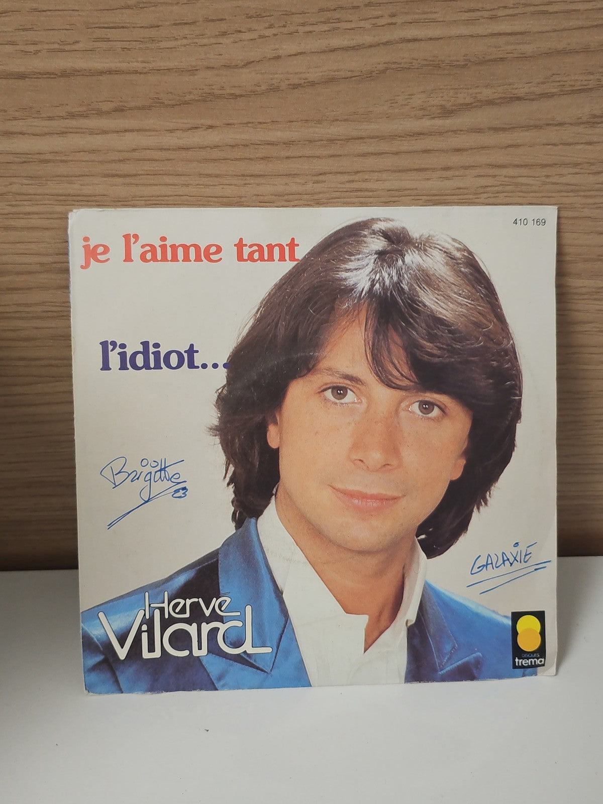 Vintage disque 45 tours ancien Hervé Vilard, vinyle rétro collection chanson fra