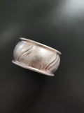 Rond de serviette ancien métal argenté gravé "Monika" art déco vintage