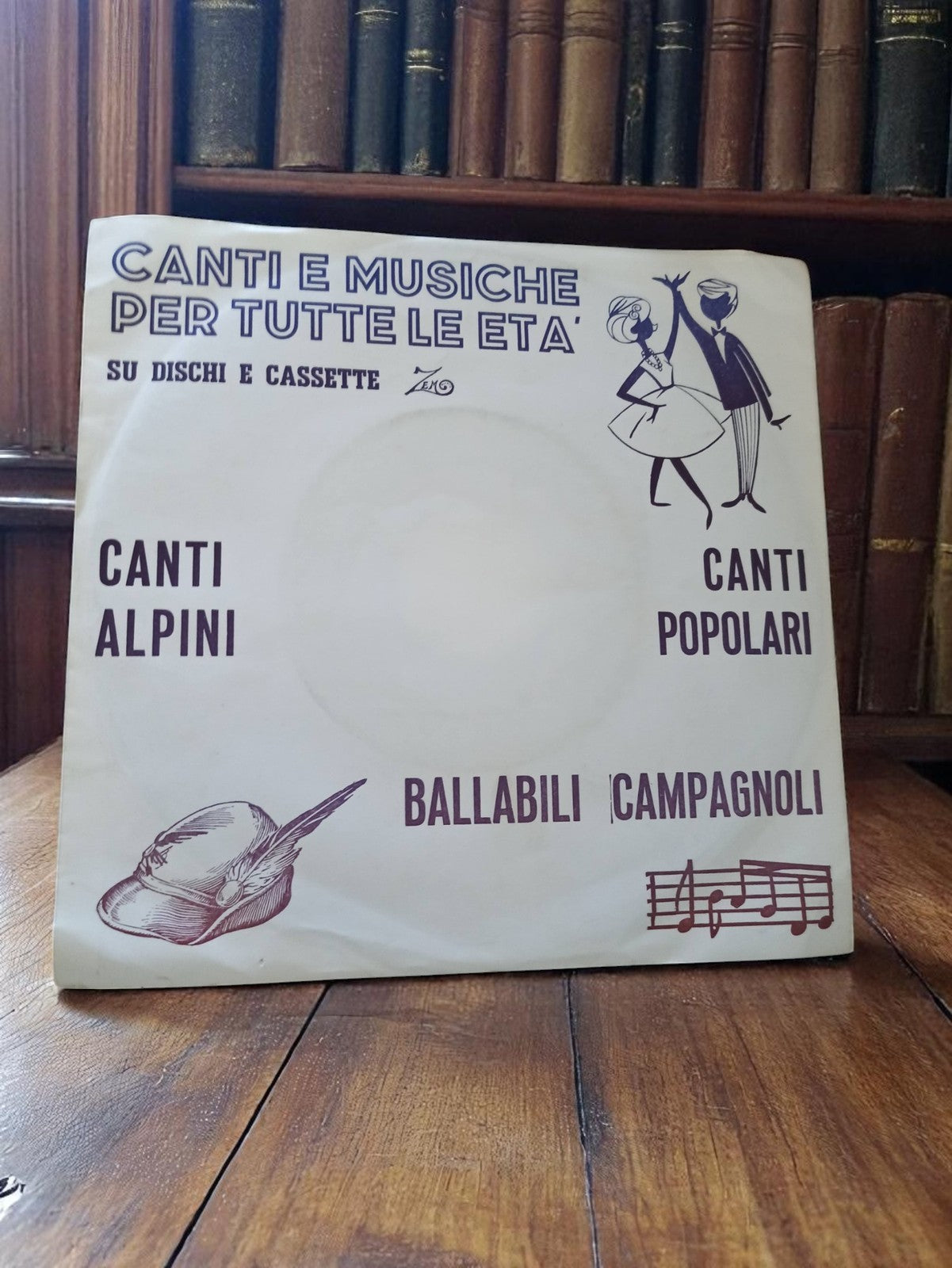 Pochette vinyle 45 tours Canti Alpini vintage Italie années 60/70