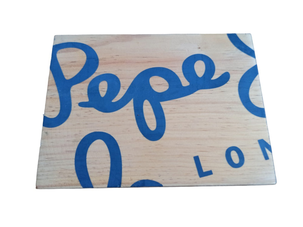 Plaque déco bois Pepe Jeans London enseigne murale logo 18 cm