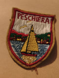 Écusson ancien brodé Peschiera voilier lac Italie badge patch vintage