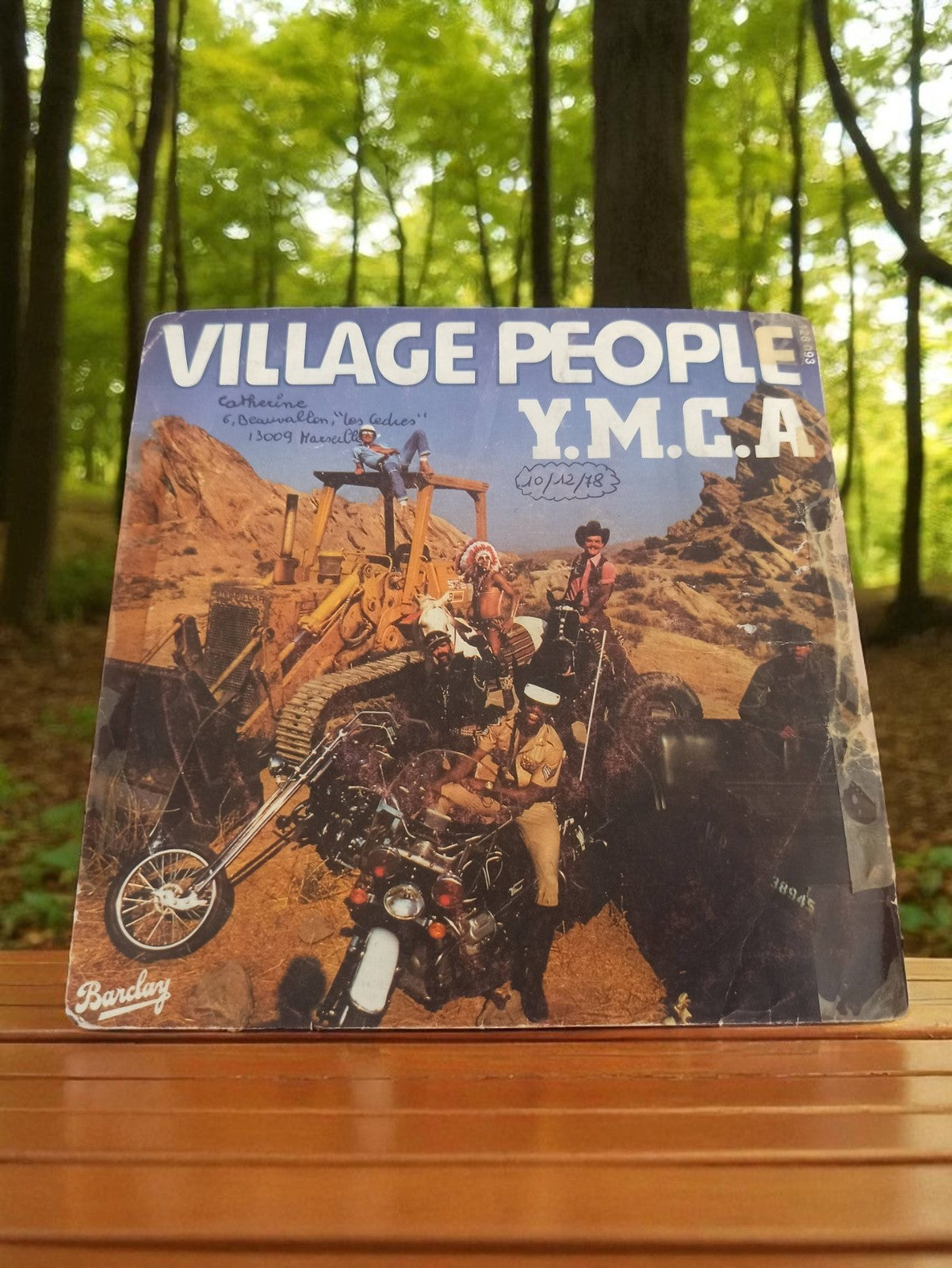 Vinyle 45 tours Village People YMCA Barclay ancien rétro disco années 70