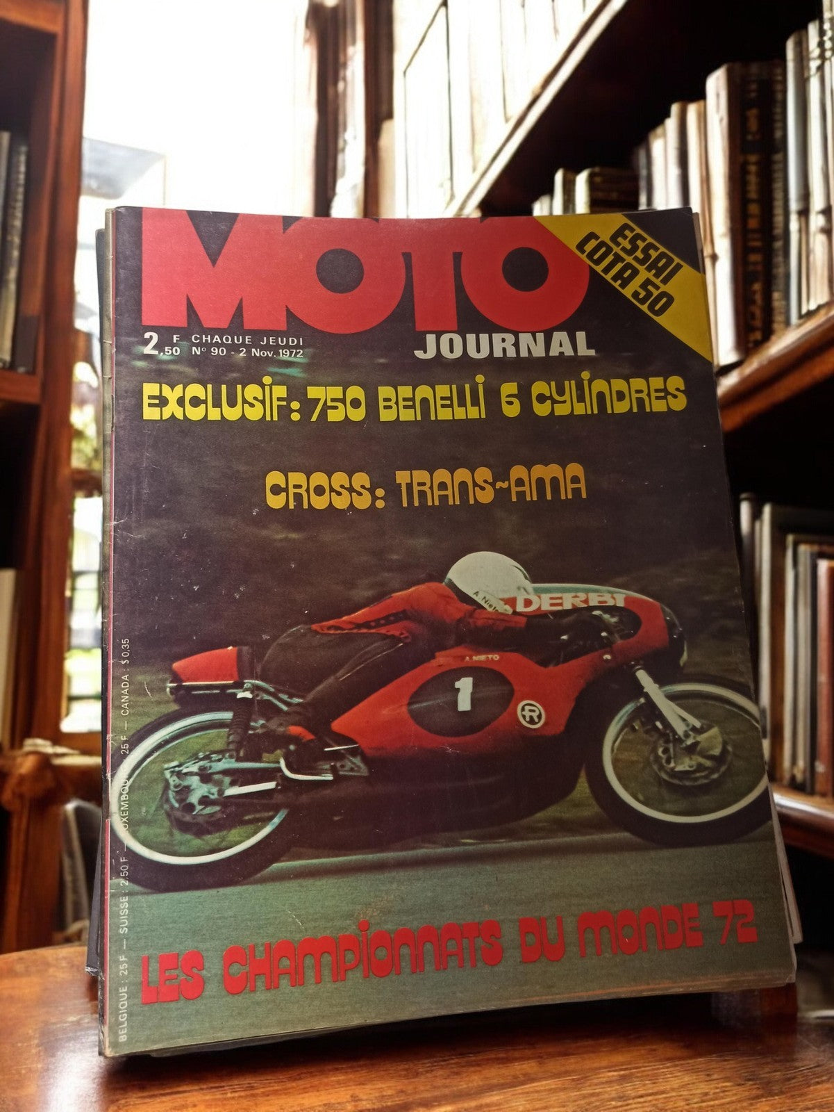 Magazine Moto Journal 1972 N°90 ancien rétro moto Benelli Derbi essais