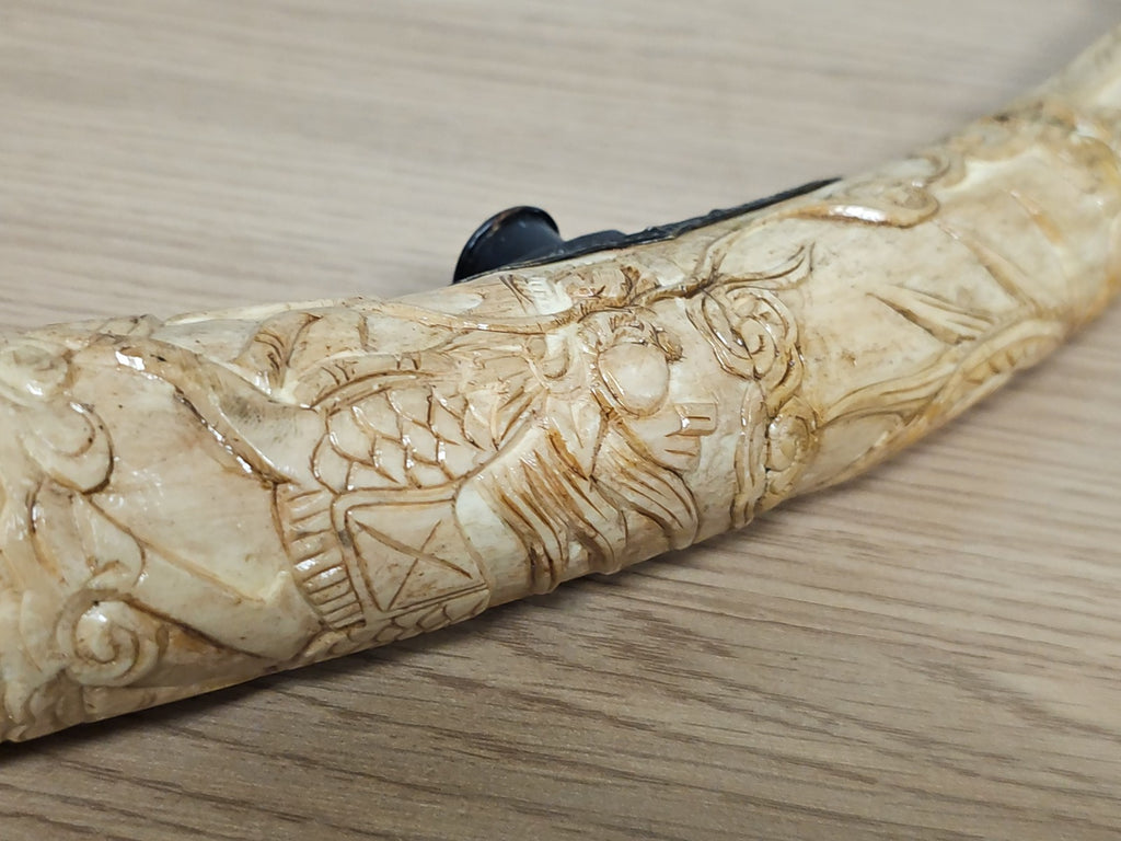 Grande pipe artisanale en os véritable pour fumeur, décoration ou usage quotidie