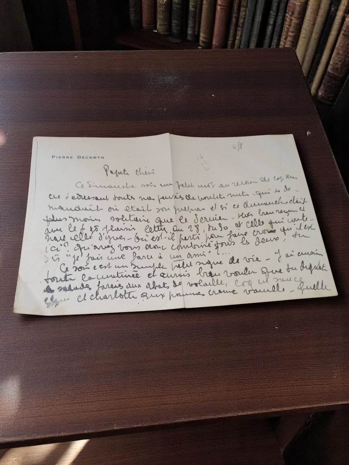 Lettre manuscrite 1939-1945 Pierre Deckmyn correspondance ancienne guerre
