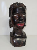 Sculpture africaine vintage en bois massif ancien, grande pièce années 1950 déco