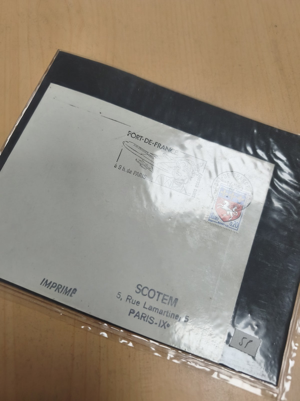 Enveloppe philatélie SCOTEM Paris cachet Fort-de-France timbre 0,20
