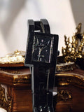 Montre vintage Go noire numérotée, bracelet large, à réparer, pour pièces