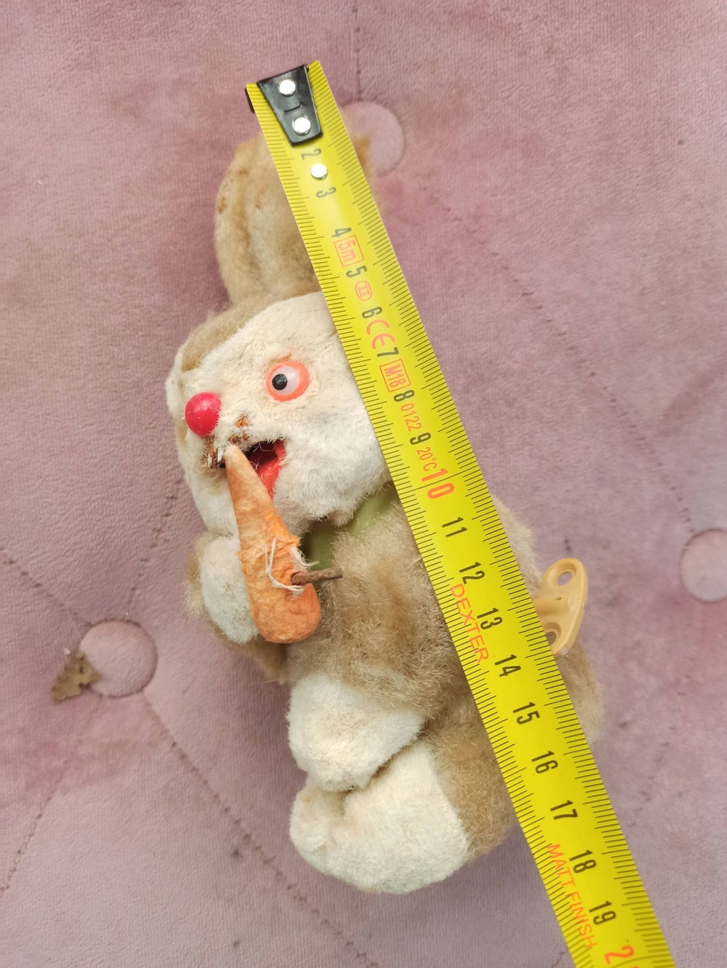 Lapin mécanique vintage à remonter peluche ancien années 50/60 jouet rétro