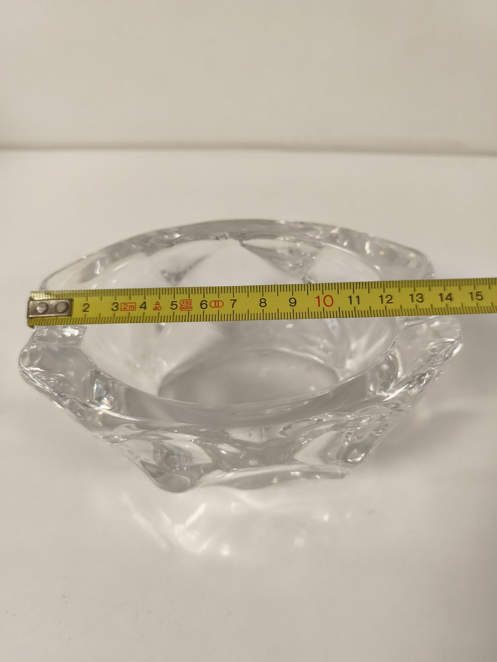 Ancien cendrier cristal Vannes, forme libre épaisse, art de la table vintage