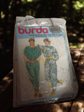 Patron couture vintage Burda 6347, combinaison femme années 80, original ancien