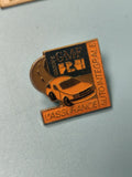 Vintage pin's GMF assurance auto intégrale jaune, collection publicitaire rétro