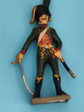 Figurine soldat plomb uniforme empire noir doré ancien jouet militaire vintage