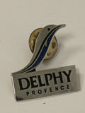 Pin's ancien Delphy Provence rétro, badge collection vintage, objet publicitaire