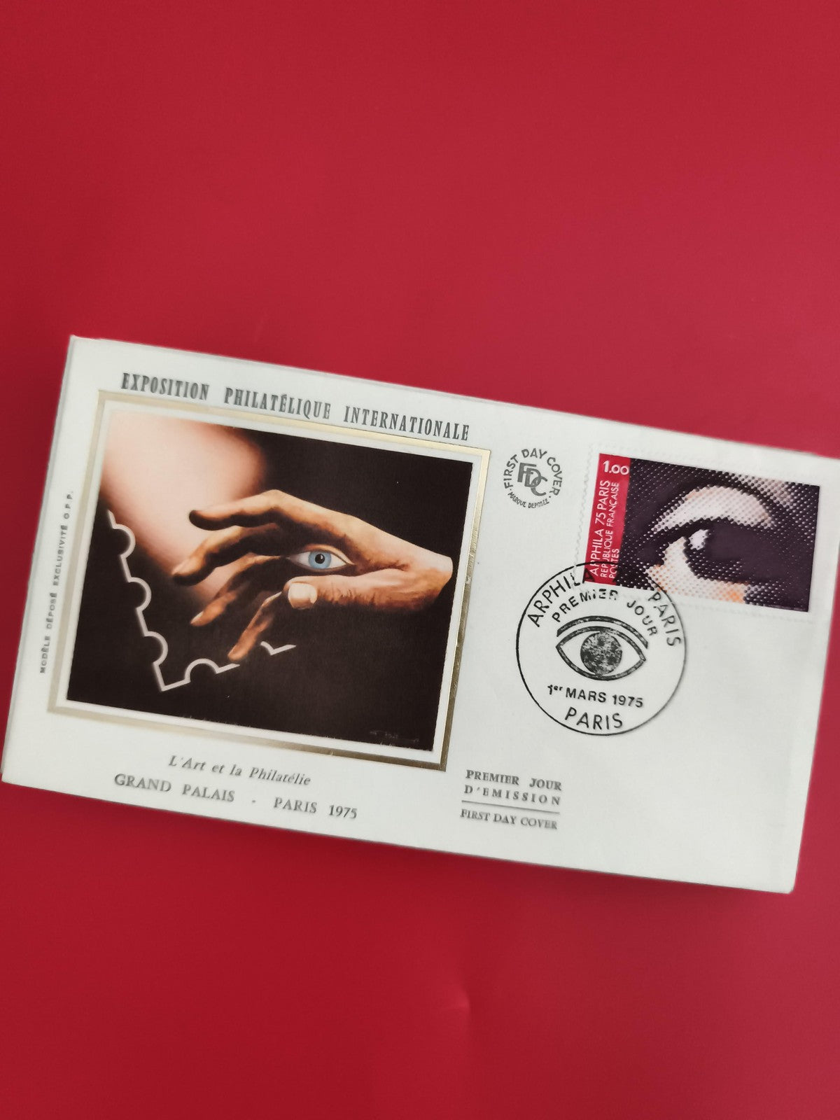 Lettre premier jour Paris 1975 Art Philatélie Grand Palais cachet FDC (Ref 1)