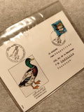 Lettre premier jour Suisse canard colvert Stockente timbre Helvetia (Ref 10)