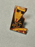 Pin's vintage 90's homme lunettes noires style rétro musique (Ref 15)