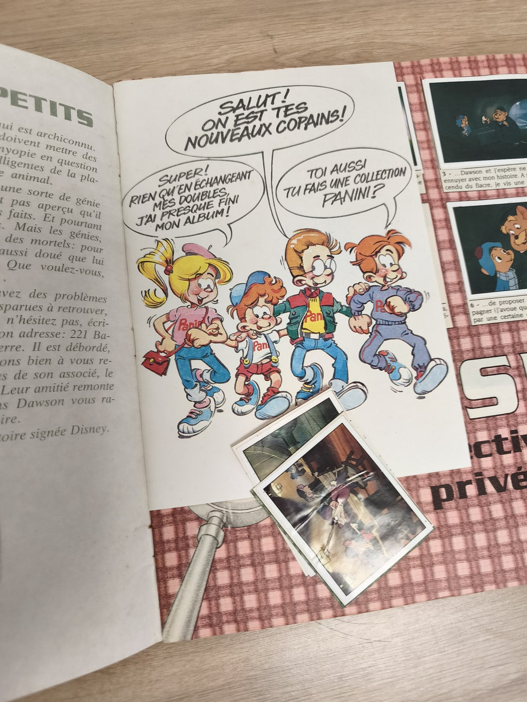 Vintage album Panini incomplet Basil Détective privé Disney 1986