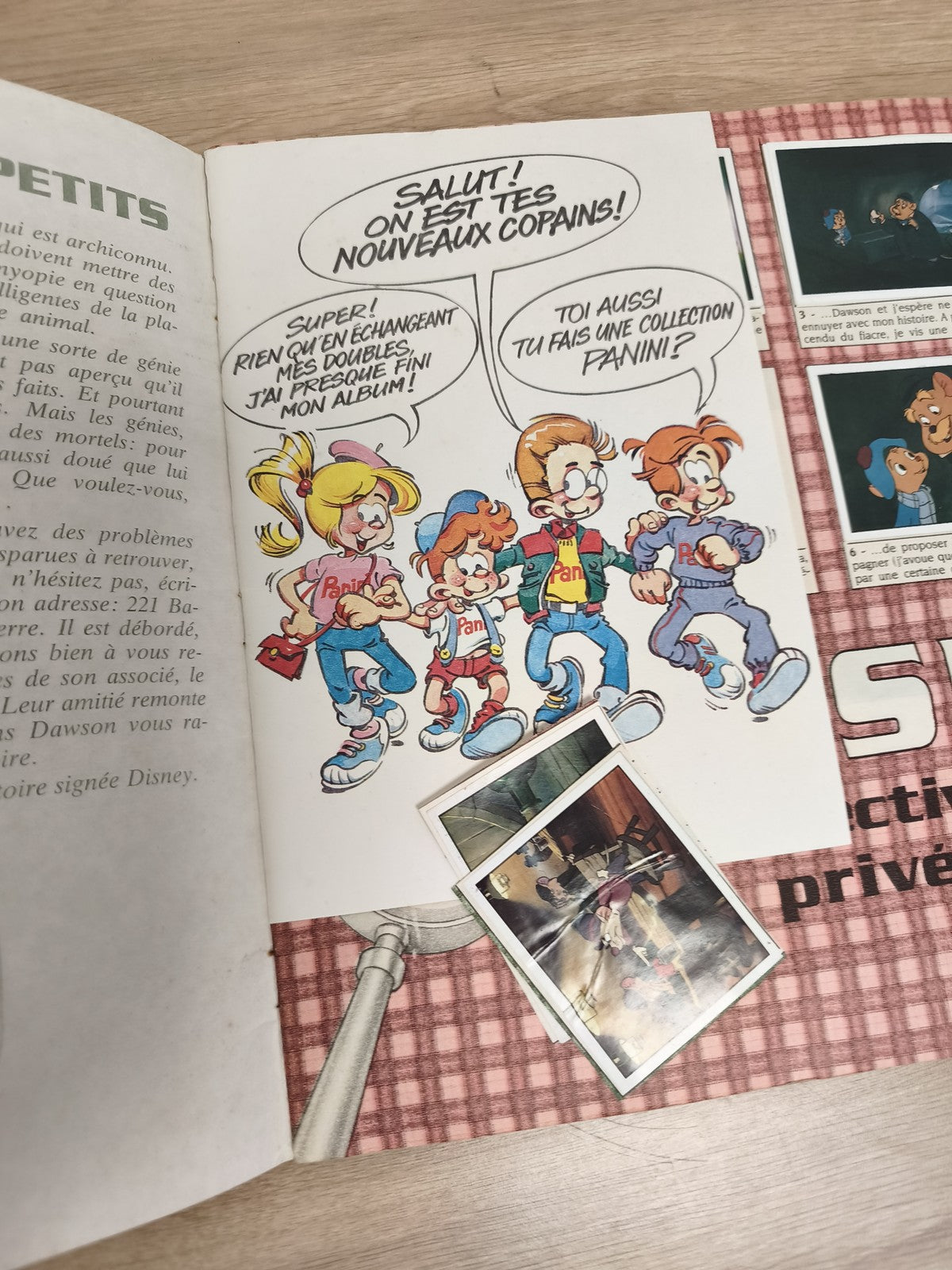 Vintage album Panini incomplet Basil Détective privé Disney 1986