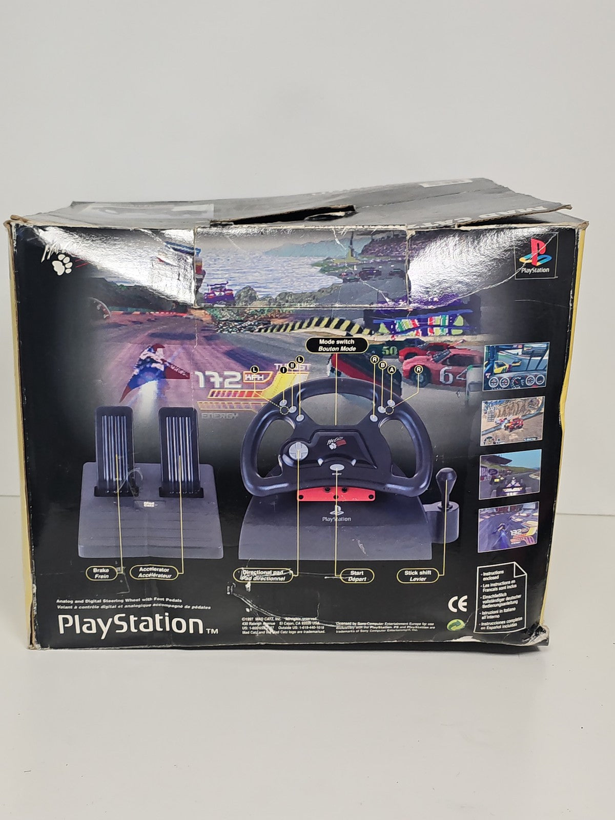 Volant Mad Catz PS1 en boîte d'origine pour console Playstation, accessoire gami