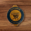 Insigne Sécurité Pretory Vintage Badge Rond Bleu Doré Années 80