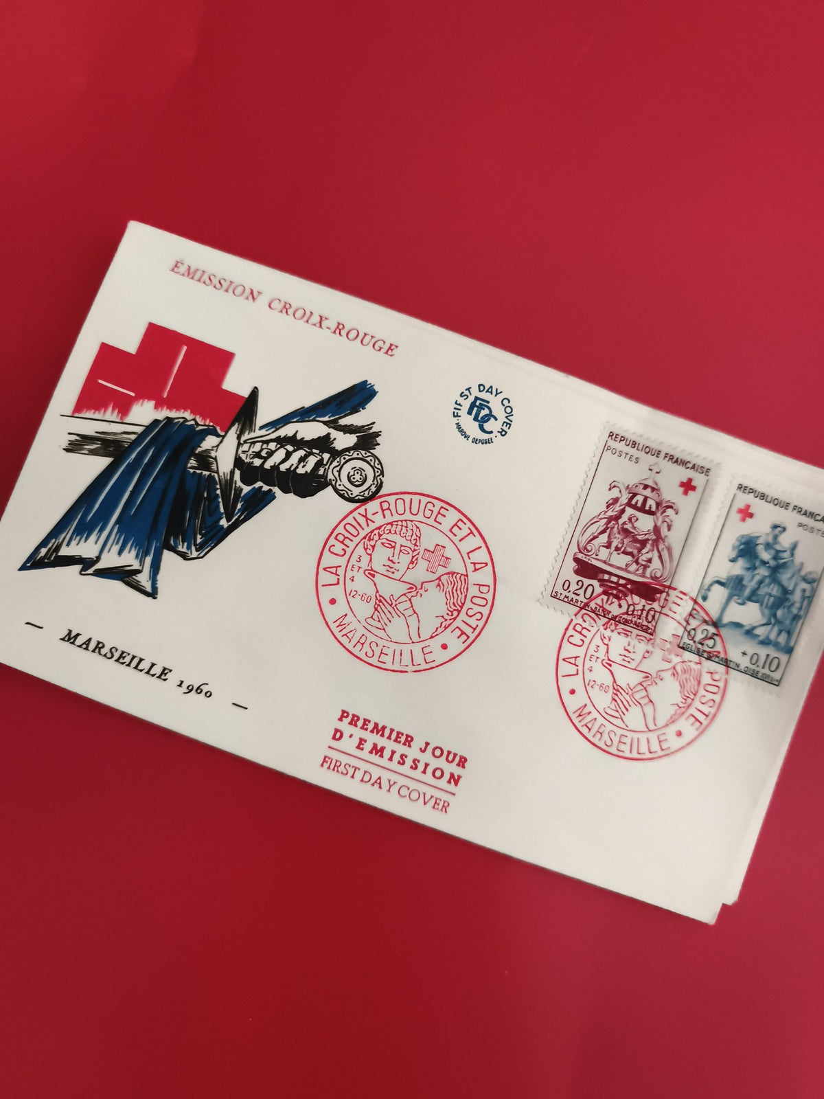 Lettre Premier Jour Croix-Rouge 1966 Marseille FDC timbres France philatélie