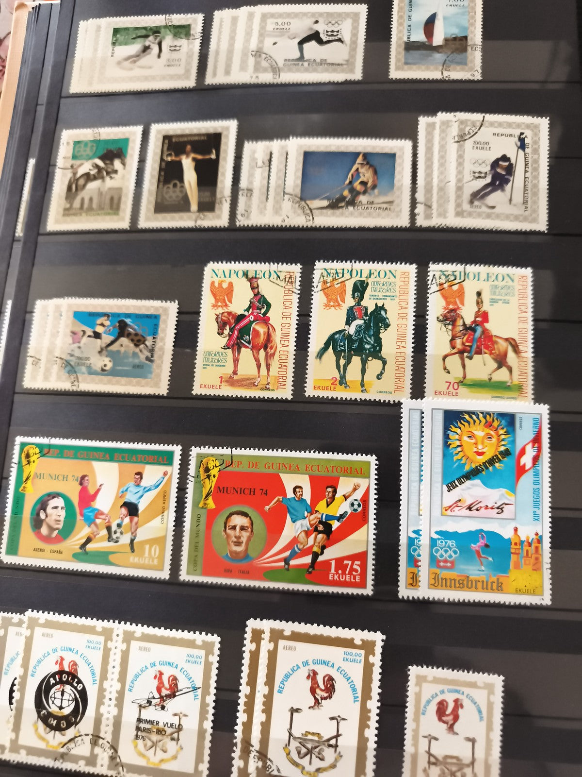 Timbres anciens sport et thématiques Guinée Équatoriale, Olympiques, Munich 74