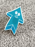 Pin's vintage flèche bleue visage souriant émaillé années 90 (Ref 7)