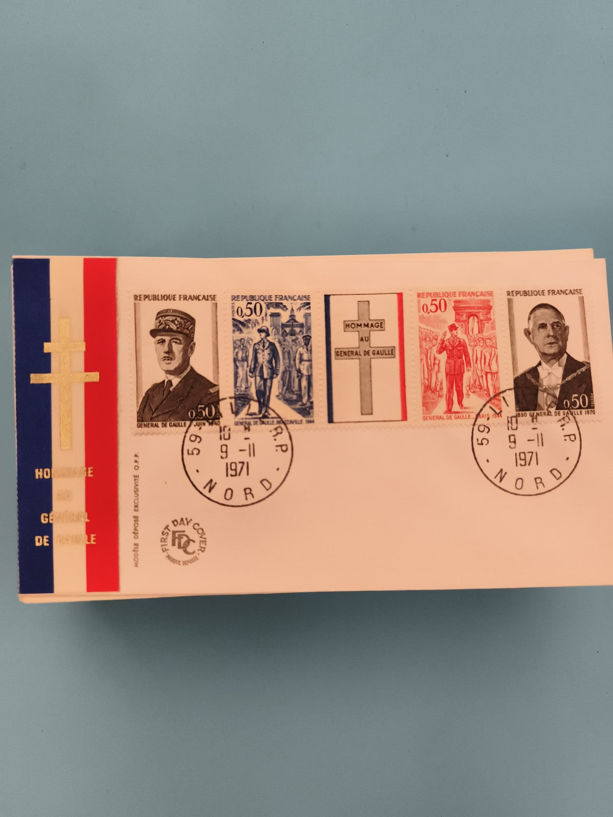 Lettre Premier Jour Hommage Général de Gaulle 1971 timbres France philatélie