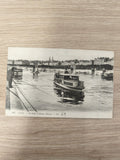 Ancienne carte postale Lyon La Saône Bateau Mouche noir et blanc vintage