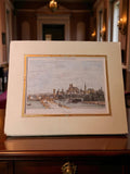 Petite gravure ancienne Auxerre France pittoresque, vintage déco rétro art