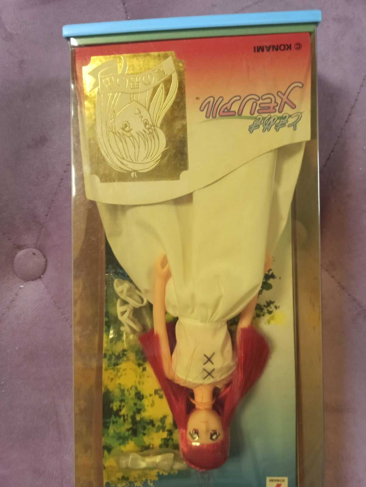 Poupée Tokimeki Memorial Konami vintage 90s en boîte, cheveux rouges Japon