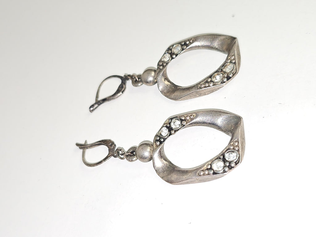 Paire ancienne boucles d?oreilles fantaisie vintage rétro, bijou collection déco
