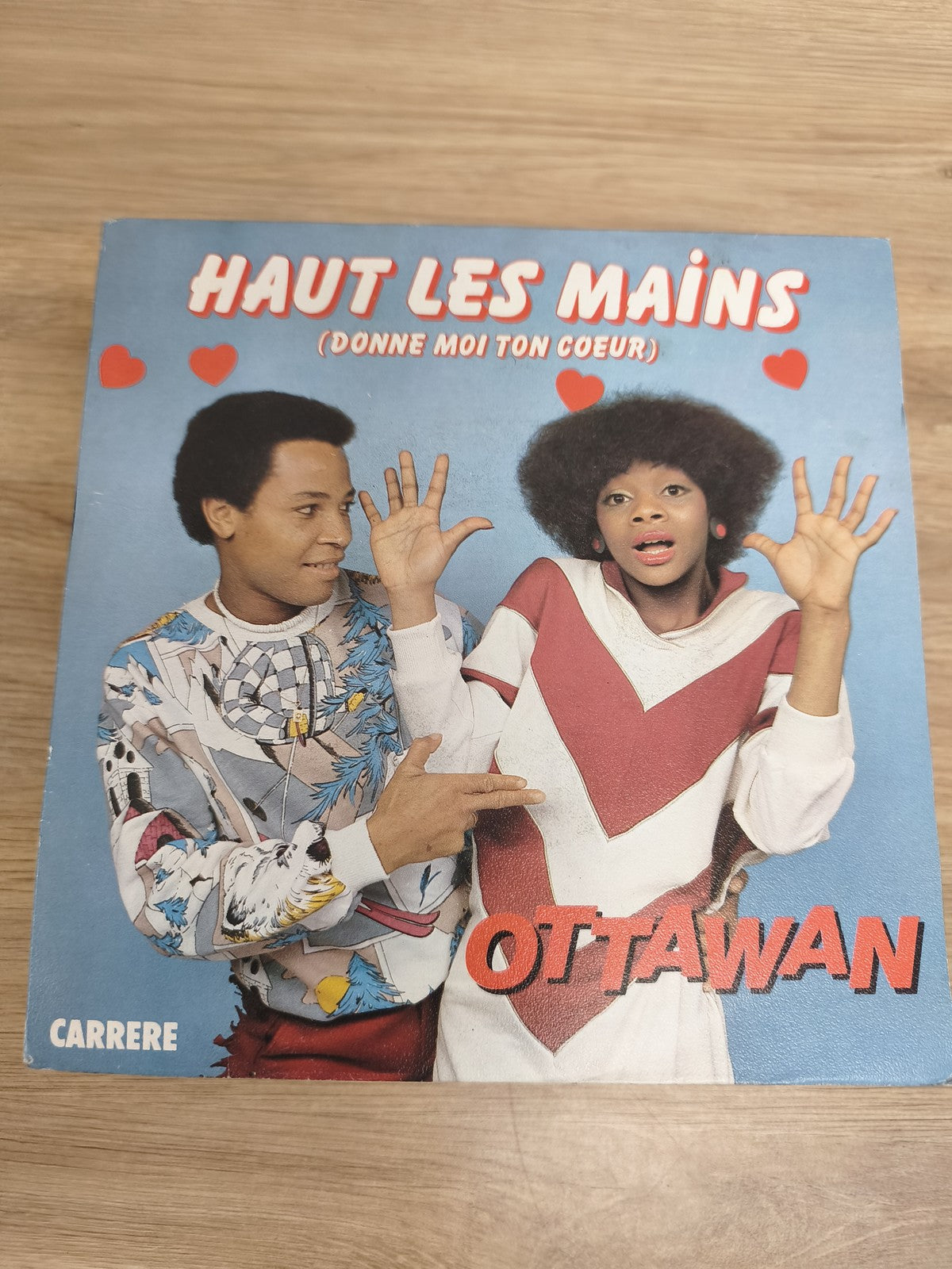 Vinyle 45T Ottawan Haut Les Mains Donne Moi Ton Coeur Carrere pochette couleur
