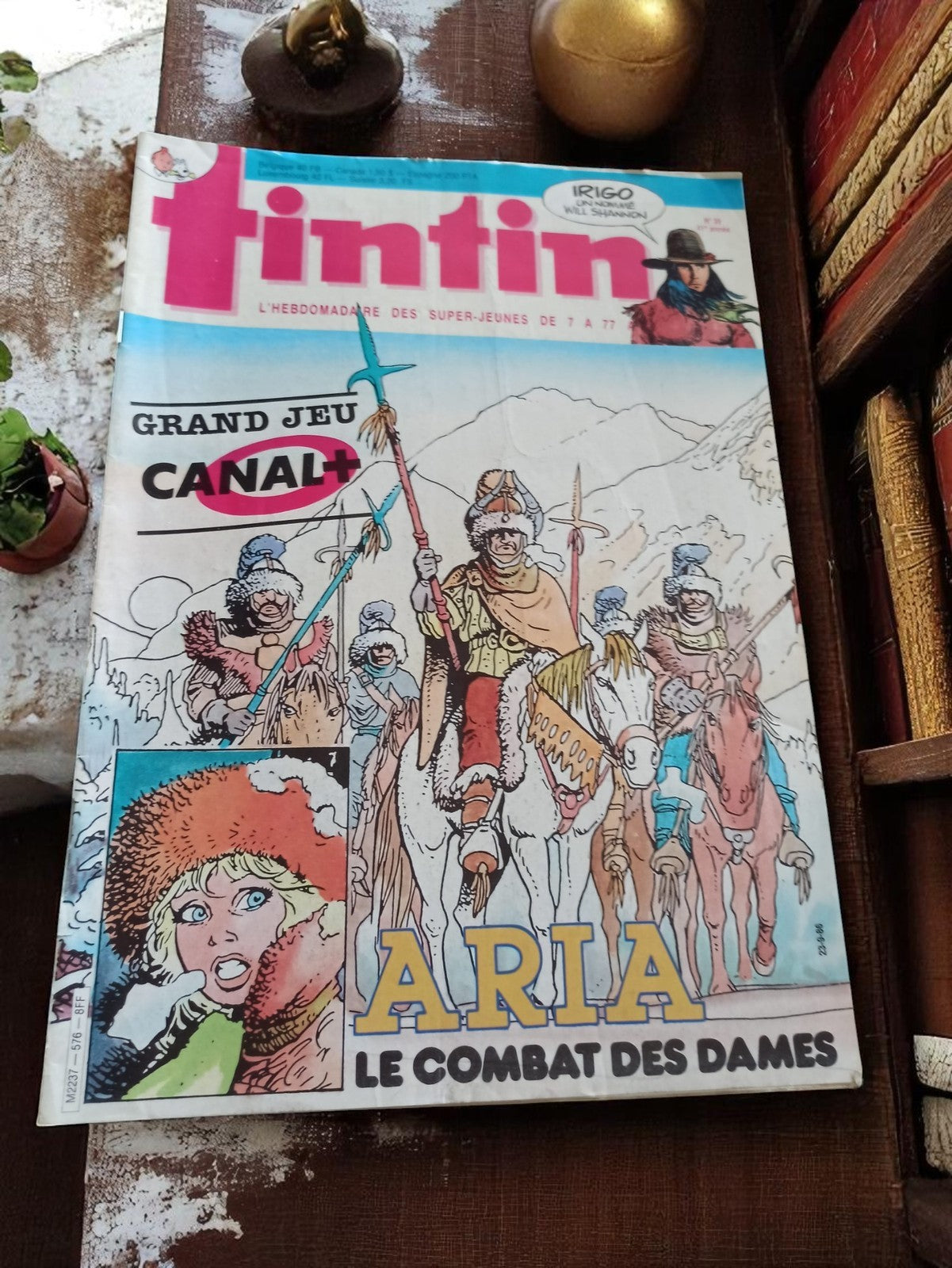 Magazine Tintin vintage illustré Aria Canal+ collector années 80 BD hebdo