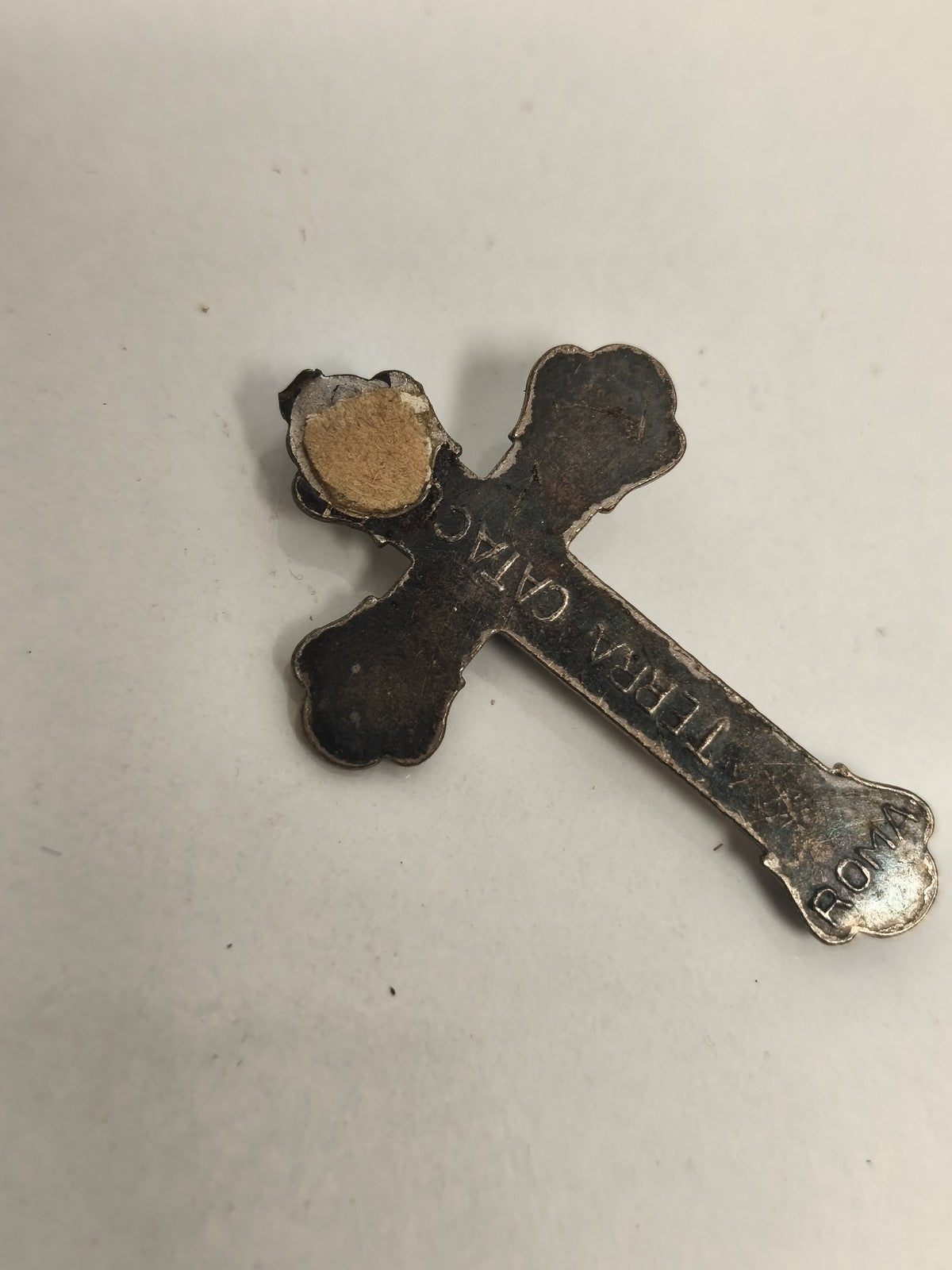 Croix catholique ancienne, Christ en relief, style XIXe, crucifix religieux