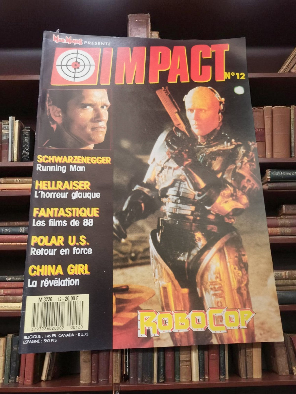 Magazine cinéma Impact n°12 vintage Robocop Schwarzenegger années 80 rétro