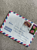 Lettre avion affranchie Congo timbres fleurs et avion philatélie France
