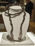 Collier serpent vintage métal, bijou rétro ancien, motif animalier années 70