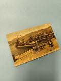 Ancienne carte postale animée Toulon exercice fusiliers marine port vintage