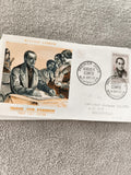 Lettre Premier Jour Auguste Comte 1957 FDC timbre ancien philatélie Montpellier