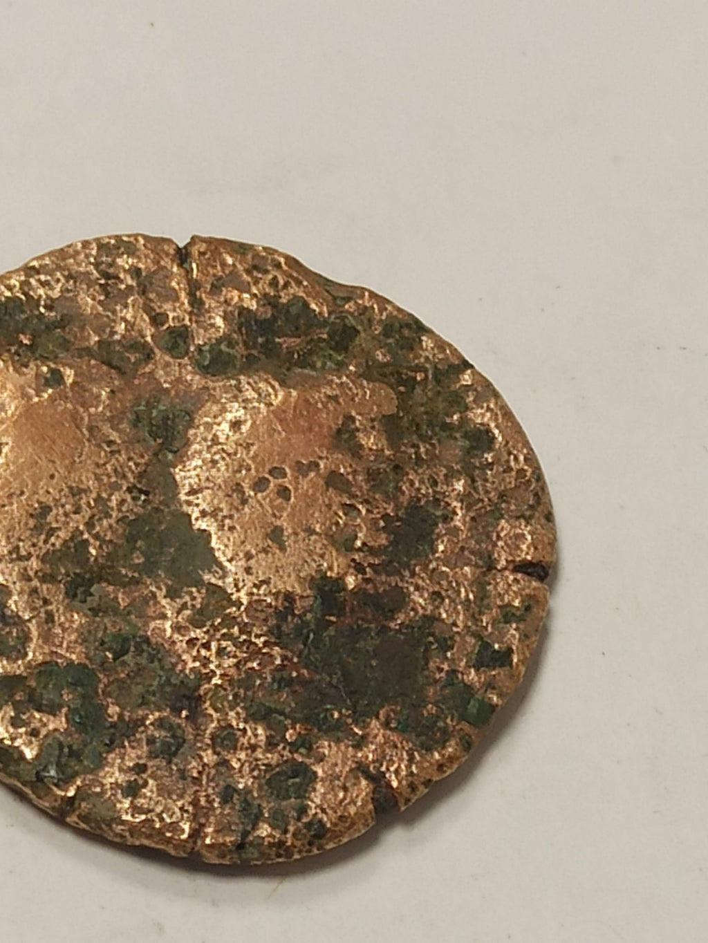 Monnaie romaine en bronze, patine verte, environ 2,9 cm, antiquité authentique
